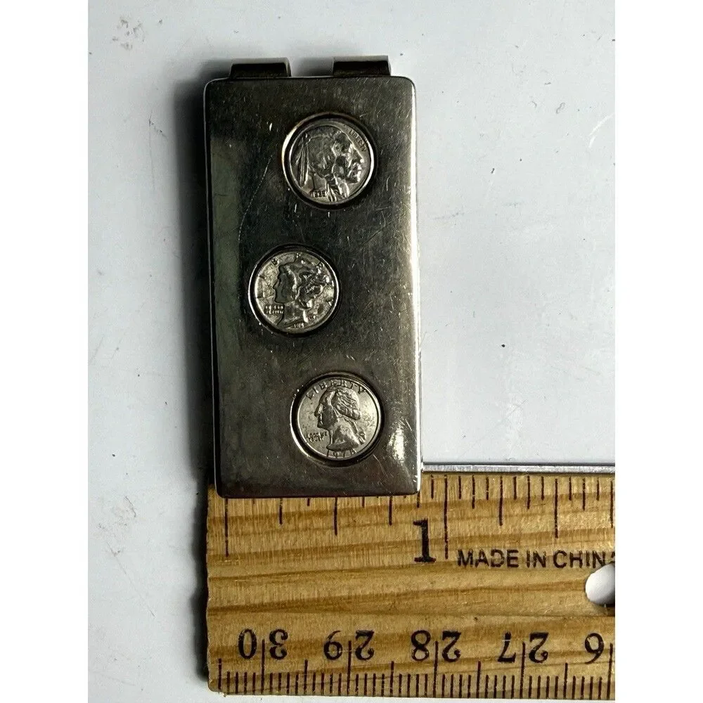 Vintage 1980's Anson Gold Tone Money Clip, Decorative Mini US Loose Change